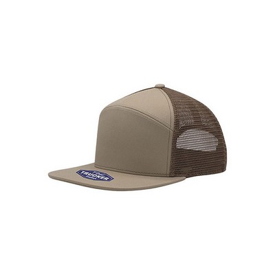 Mega Cap Cotton Twill 7 Panel Trucker