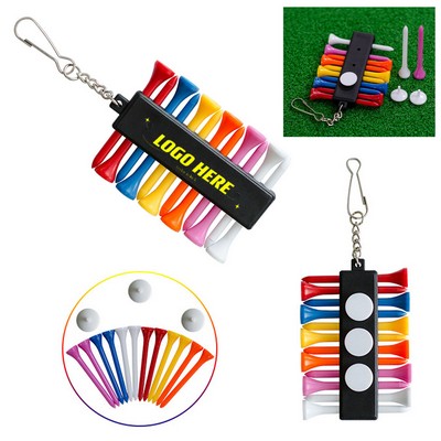 Golf Tee Holder 12 Holes With 12 Tees