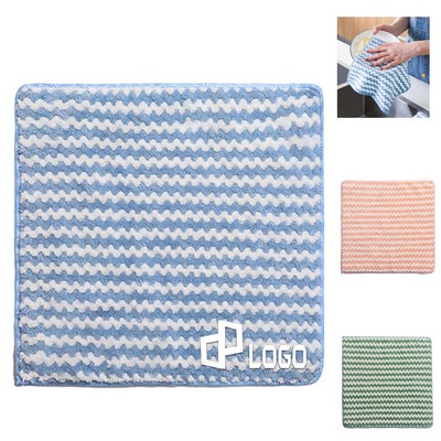 11.8 X 11.8" Coral Velvet Cleaning Cloth W/ Lock- Edge