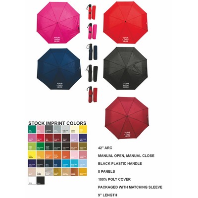 42"Arc Fashion color mini umbrella, solid color 3/5 STOCK UPDATE - RED, NAVY, BLACK OUT OF STOCK