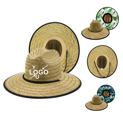 Beach Sun Hat with Colorful Patch