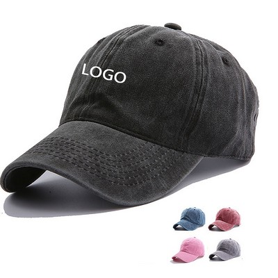 Vintage Distressed Peaked Cap