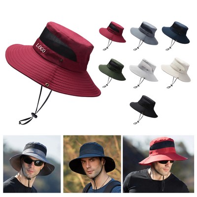 Summer Mesh Breathable Fishing Hat w/ Wide Brim
