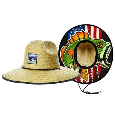 Lifeguard Straw Hat with Wide Brim