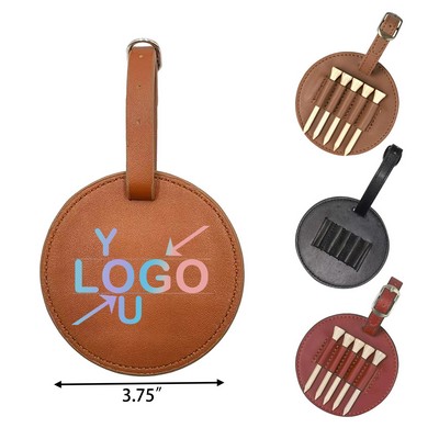 Faux Leather Golf Tee Case