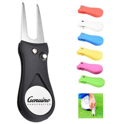 Foldable Two-prong Golf Divot Tool