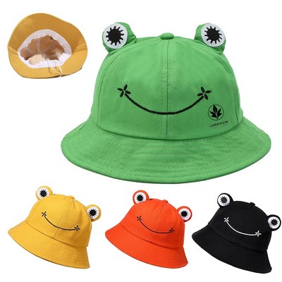 Frog Bucket Hat Unisex Cotton Sun Hat for Teens