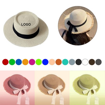 Beach-Ready Straw Hat with Ventilation