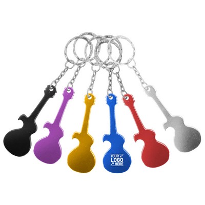 Guitar-Shaped Bottle Opener Keychain - Durable Aluminum Alloy Opener for Parties & Daily Use