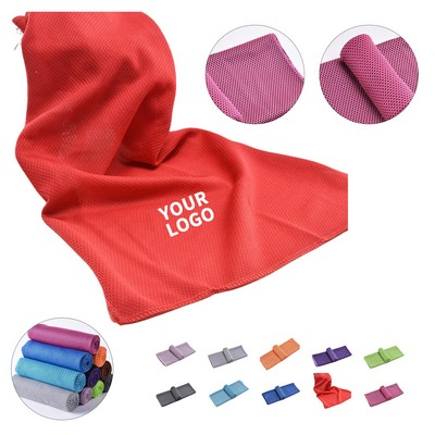 Polyester Microfiber Cooling Towel Forty Inches Length Twelve Inches Width