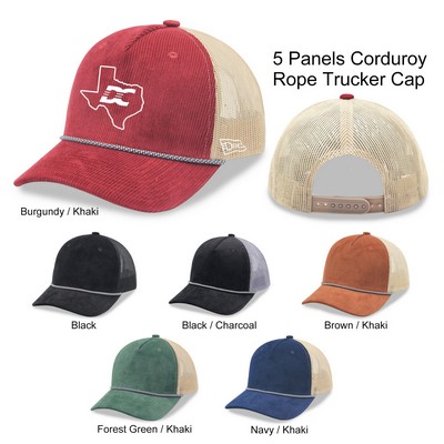5 Panels Corduroy Rope Trucker Cap