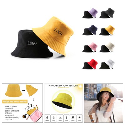 Reversible Cotton Bucket Hat