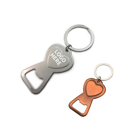 Love-Shaped Bottle Opener Keyring