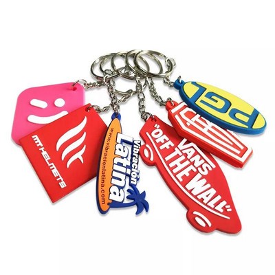 Custom Shape & Size 2D PVC Keychain (Full Pantone Color Match)