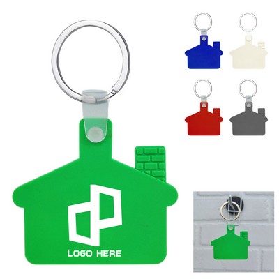 Plastic House-Shaped Keychain