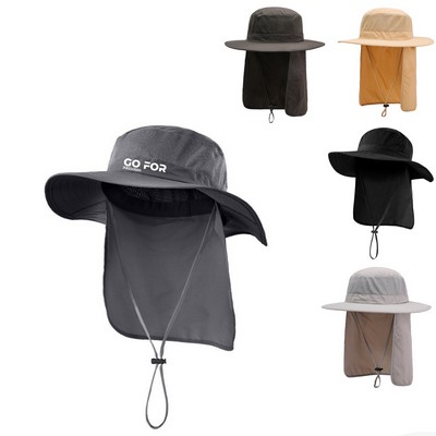 Mesh Sun Hat Wide Brim with Neck Flap