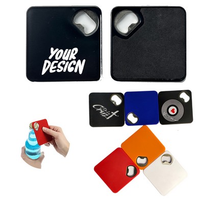 Plastic Square Coaster with Built-In Bottle Opener