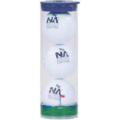 Clear Tube with 3 Wilson Golf Balls