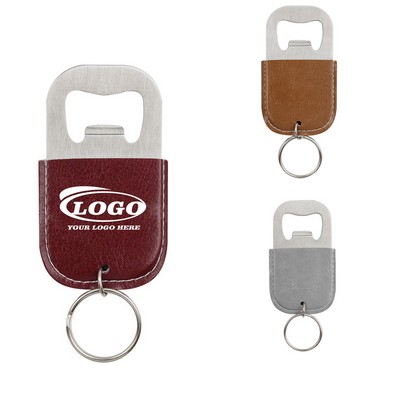 Leather Beer Bottle Opener Key Chain