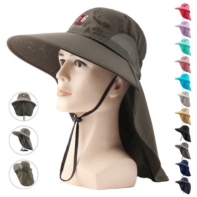 Wide Brim Fishing Hat With Neck Flap