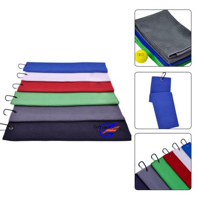 Microfiber Fabric Waffle Pattern Golf Towel