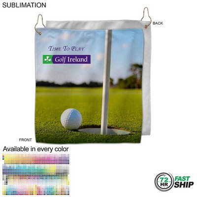 72 Hr Fast Ship - Colored Microfiber Dri-Lite Terry Golf Towel, Size 12x12, Nofold, Sublimated.