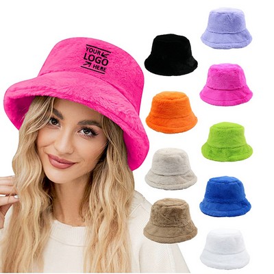 Winter Faux Fluffy Warm Bucket Hat