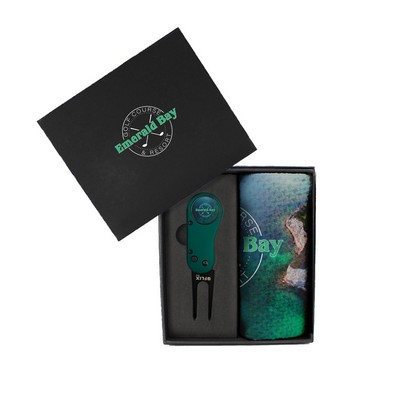 Flix Lite Divot Tool W/Dormie Towel Mini Presentation Box