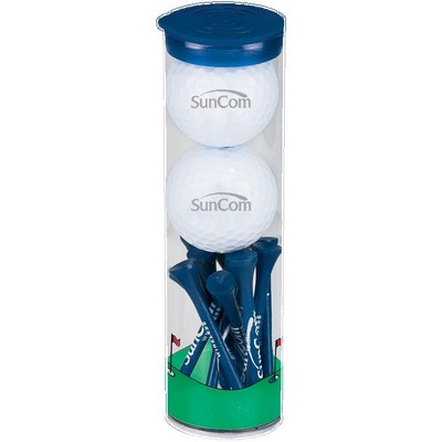2 Ball Tall Tube W/ Bridgestone Treo Golf Balls