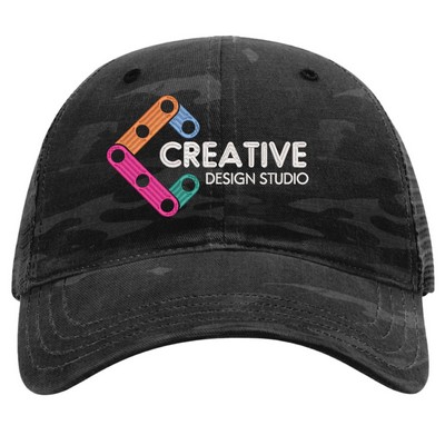 Richardson 111PT Relaxed Tactical MultiCam Hats with Leatherette Adhesive Patches or Embroidery