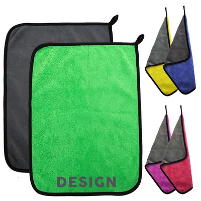 Double-Sided Super Absorbent Coral Fleece Car Wash Towel