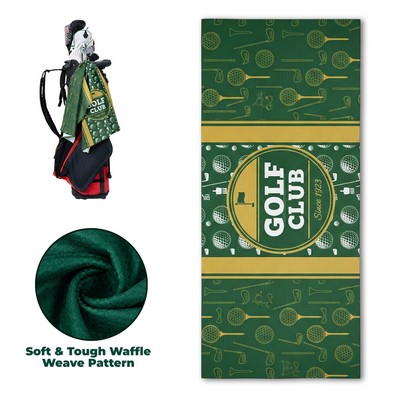 Pro-Style Waffle Texture Full Color Golf Towel