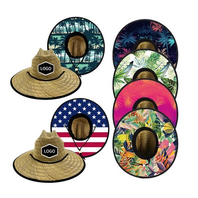 Lifeguard Straw Hat Wide Brim Beach Hat