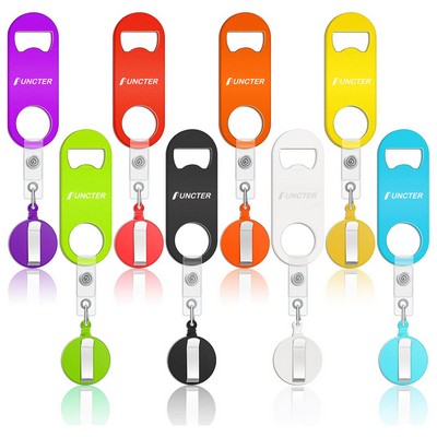 Retractable Stainless Steel Beer Opener Flat Bottle Opener