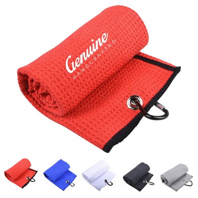 Quick-drying Microfiber Waffle Golf Towel