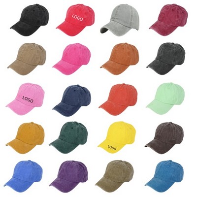 Washed Cotton Distressed Baseball Cap