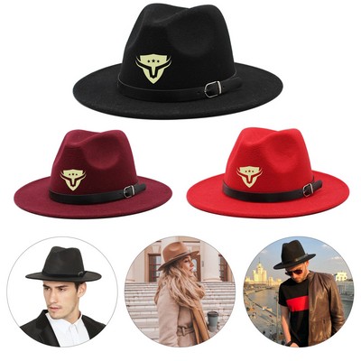Wide-Brimmed Faux Suede Cowboy Hat